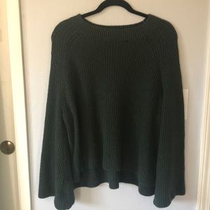 Hunter Green Bell-sleeve Sweater